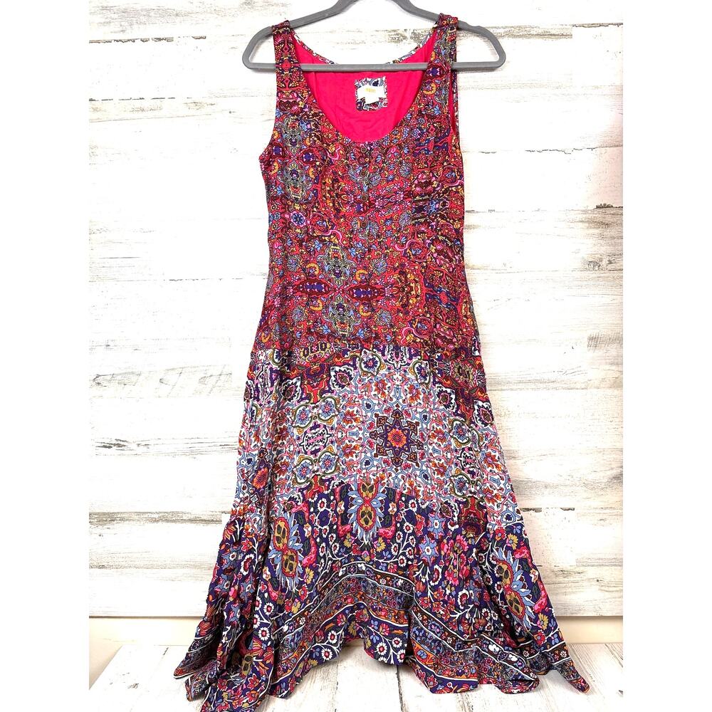 Anthropologie Maeve Womens 6 Multi Violette Floral Sleeveless Maxi Dress